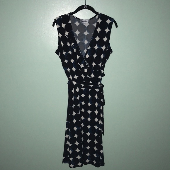 Leota Aneeka Knit Faux Wrap Dress 